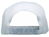 Christian Baseball Cap, Amazing Grace White Religious Hat Adjustable Embroidered