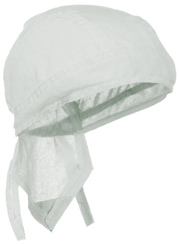 White Solid Doo Rag Blanco Headwrap Durag Skull Cap Cotton Sporty Motorcycle Hat