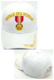 Vietnam ERA Army Veteran Hat Military Baseball Cap with Medal, Mens Womens, White