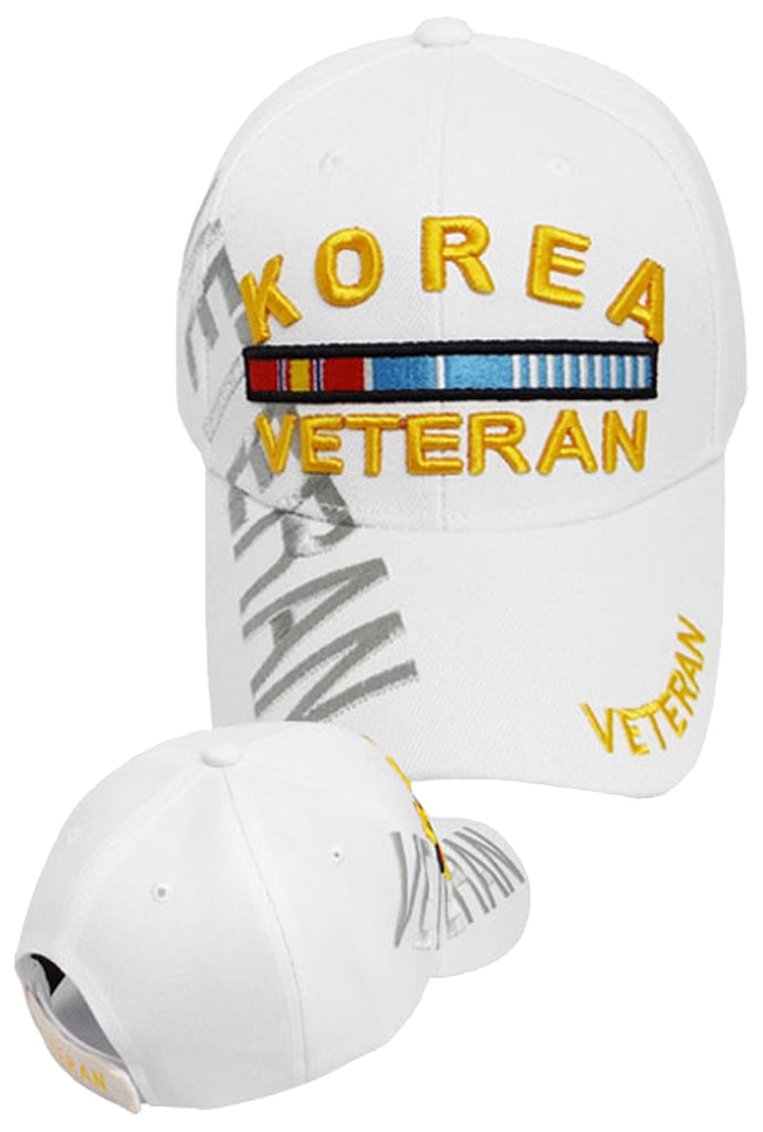 KOREA VETERAN WHITE BASEBALL CAP EMBROIDERED HAT ADJUSTABLE STRAP