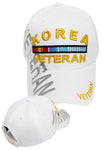 KOREA VETERAN WHITE BASEBALL CAP EMBROIDERED HAT ADJUSTABLE STRAP