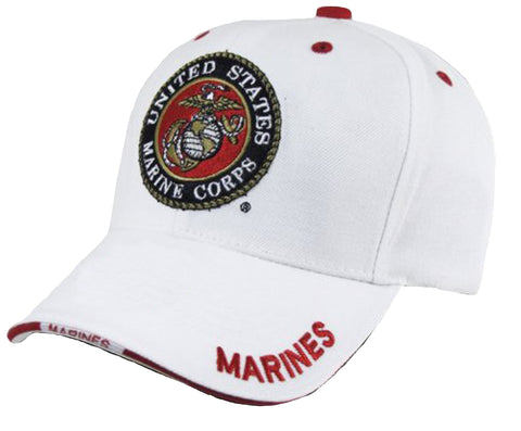 U.S. Marine Corps Hat, United States Marines White Baseball Cap, Officially Licensed Headwear