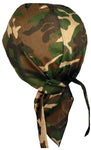Camouflage Do Rag | MADE IN AMERICA | Green Camo Bandana | Motorcycle Head Wrap | Cotton with Sweatband