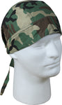 Camouflage Doo Rag | Green Camo Bandana | Motorcycle Head Wrap | Cotton Dorag