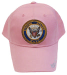 CLEARANCE US Navy Girls Hat Pink with Naval Logo Kids Baseball Cap Military Children