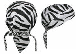 Zebra Animal Print Headwrap Doo Rag Durag Skull Cap Cotton Sporty Motorcycle Hat